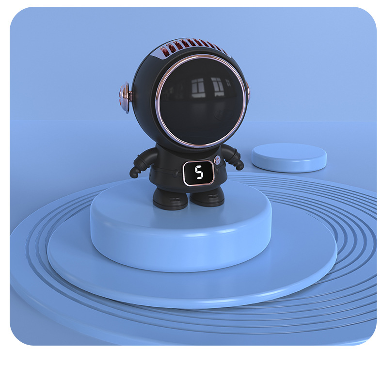 2026 Cartoon Astronaut Handheld Neck Fan 500mAh USB Silent Digital Portable Mini Fan-image-1110637912