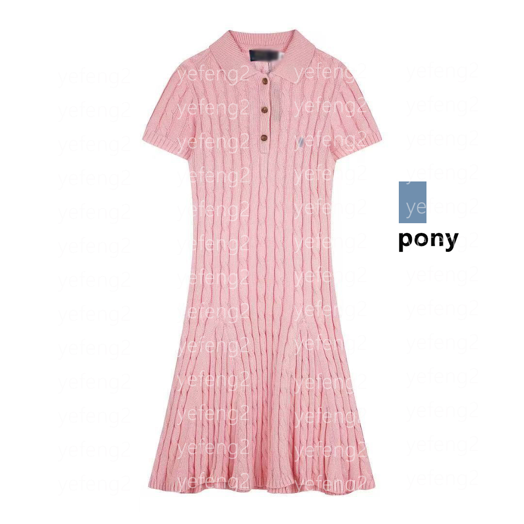 Women's Dress Knit Midi Dress Small Pony Embroidery Classic Cable Knit Preppy Style Casual Wear-image-1110606513