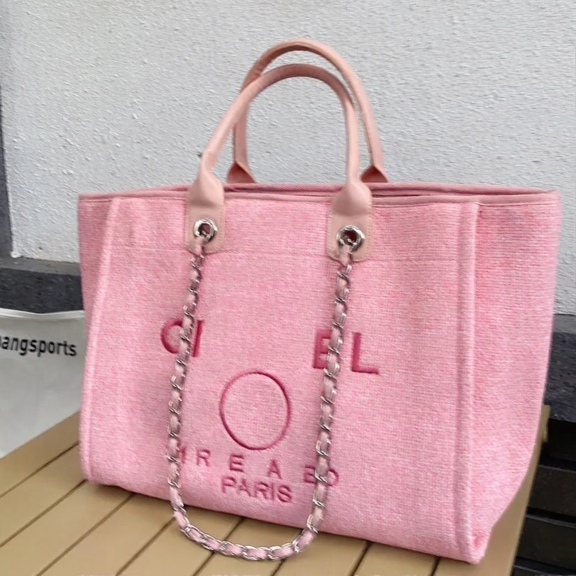 Triangle Designer Bag Large Capacity Tote Beach Fashion Cotton Linen Shopping Summer Handbag Mom Bag