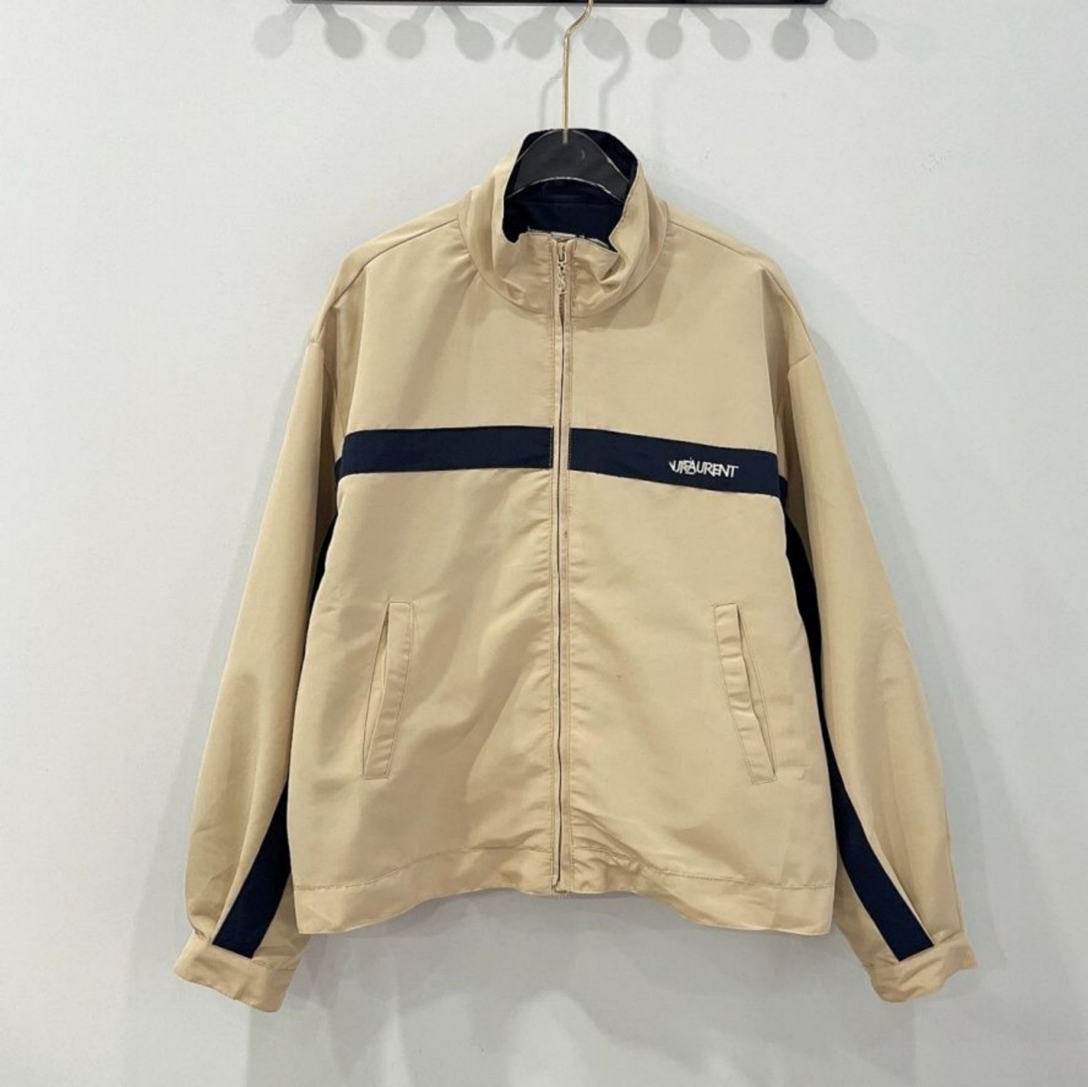Luxury Designer Style Couple Jackets, Striped & Embroidered Casual Outwear, High Quality Spring Autumn Zip-Up Coat