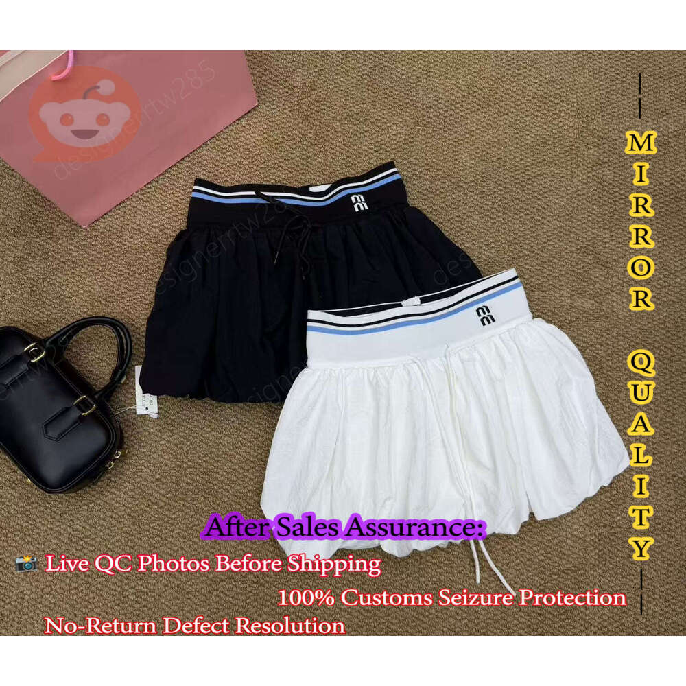 channneled clothing Luxury Brand Embroidered Pocket Matching Skirt White Cotton High Waist Skirts Casual Golf Skirts Summer Designer Outfits Clot-image-1111764856