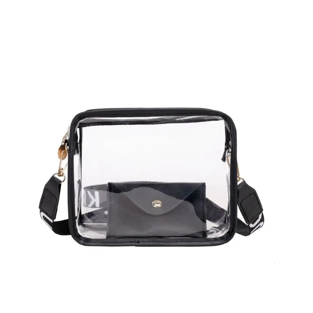 Simple Purse Transparent Crossbody Bag Candy Color Korean Style PVC Jelly Bag Makeup Bag Large Capacity Shoulder Bag Streetwear 260615BJ