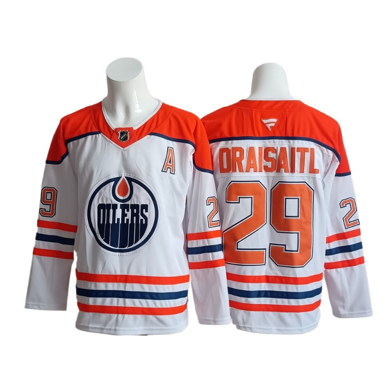 Maillot de hockey personnalisé en sergé cousu par les Oilers pour hommes et femmes McDavid 97 Draisaitl 29 Bouchard 2 Nugent-Hopkins 93 Hyman 18