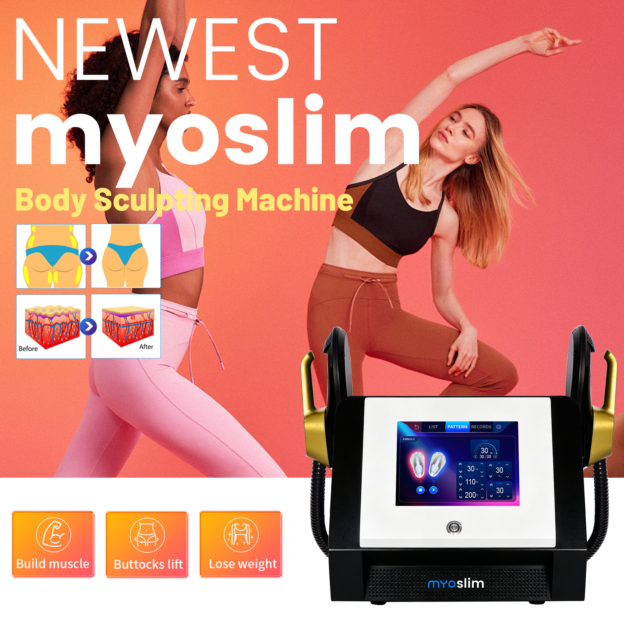 MYOSLIM 6500W 15Tesla EMS Body Sculpt Machine Hi-EMT Muscle Building Buttocks Lift Abdomen Toning For Salon Home Use-image-1110643518