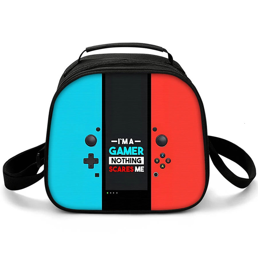 Games Console Shoulder Strap Insulated Lunch Bag Student Bento Food Container Bags Reusable Thermal Cooler Boxes For Work 260624