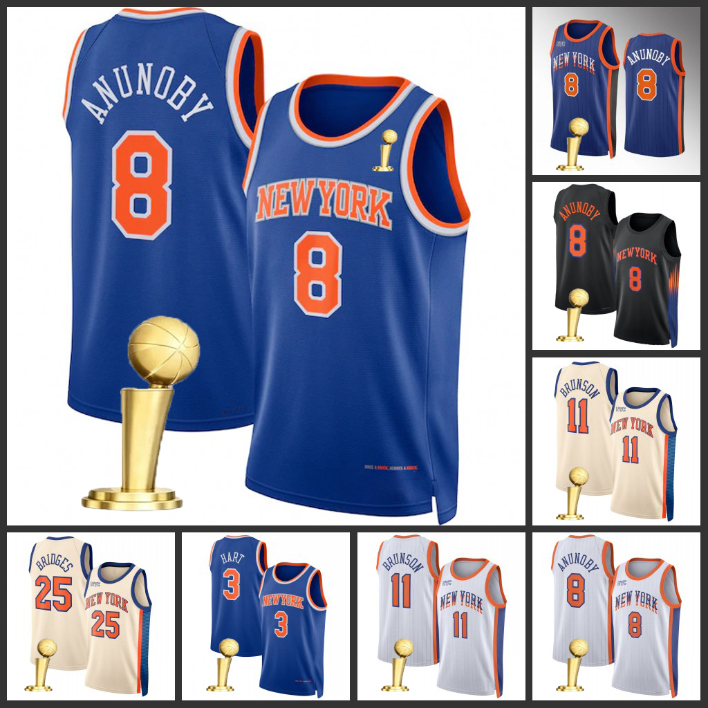 2026 Finals Champions NewYork Knicks Jalen Brunson OG Anunoby Karl-Anthony Towns Josh Hart Mikal Bridges Mitchell Robinson Jordan Clarkson Landry Sh