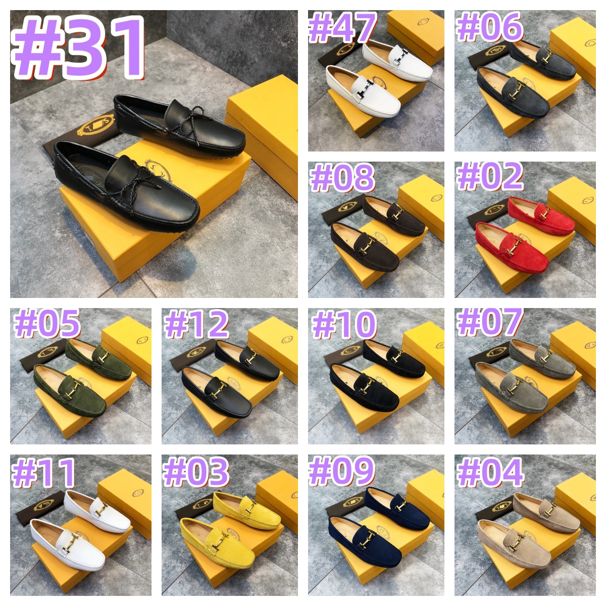 69Model Italian Flat Genuine Leather Men's Driving Moccasins 2026 Slip-On Breathable Non-slip Soft Sole Casual Loafers Big Size Chaussure Hombr
