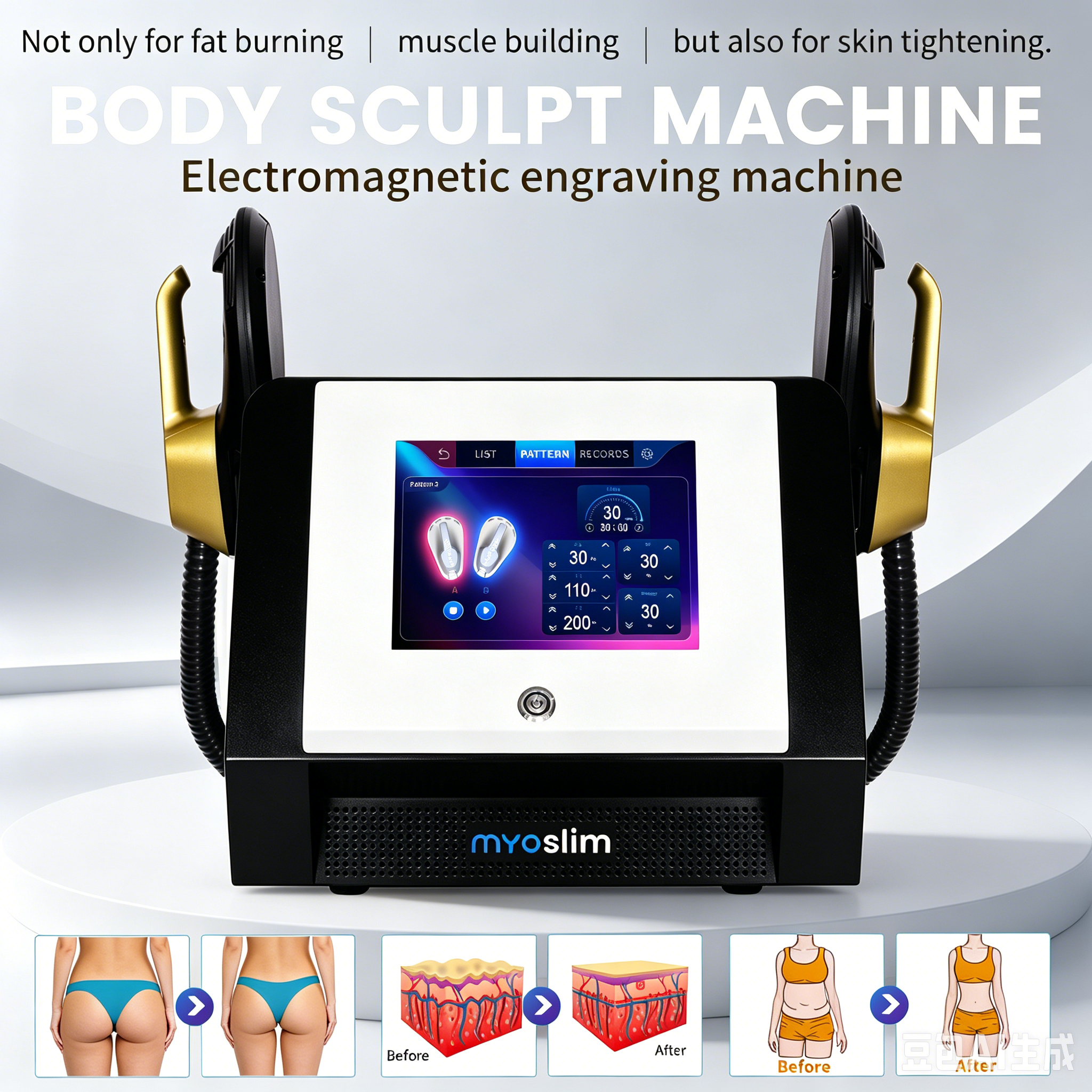 High Power 6500W EMS Machine MYOSLIM 15Tesla Body Shaping Device Build Muscle Lose Weight Skin Firming-image-1110649743