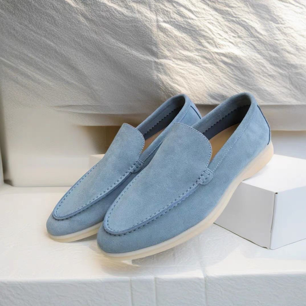 Echte suède loafers voor heren, met de hand gestikt, zacht, lichtgewicht instapper voor dagelijks wandelen, rijdende mocassinschoenen
