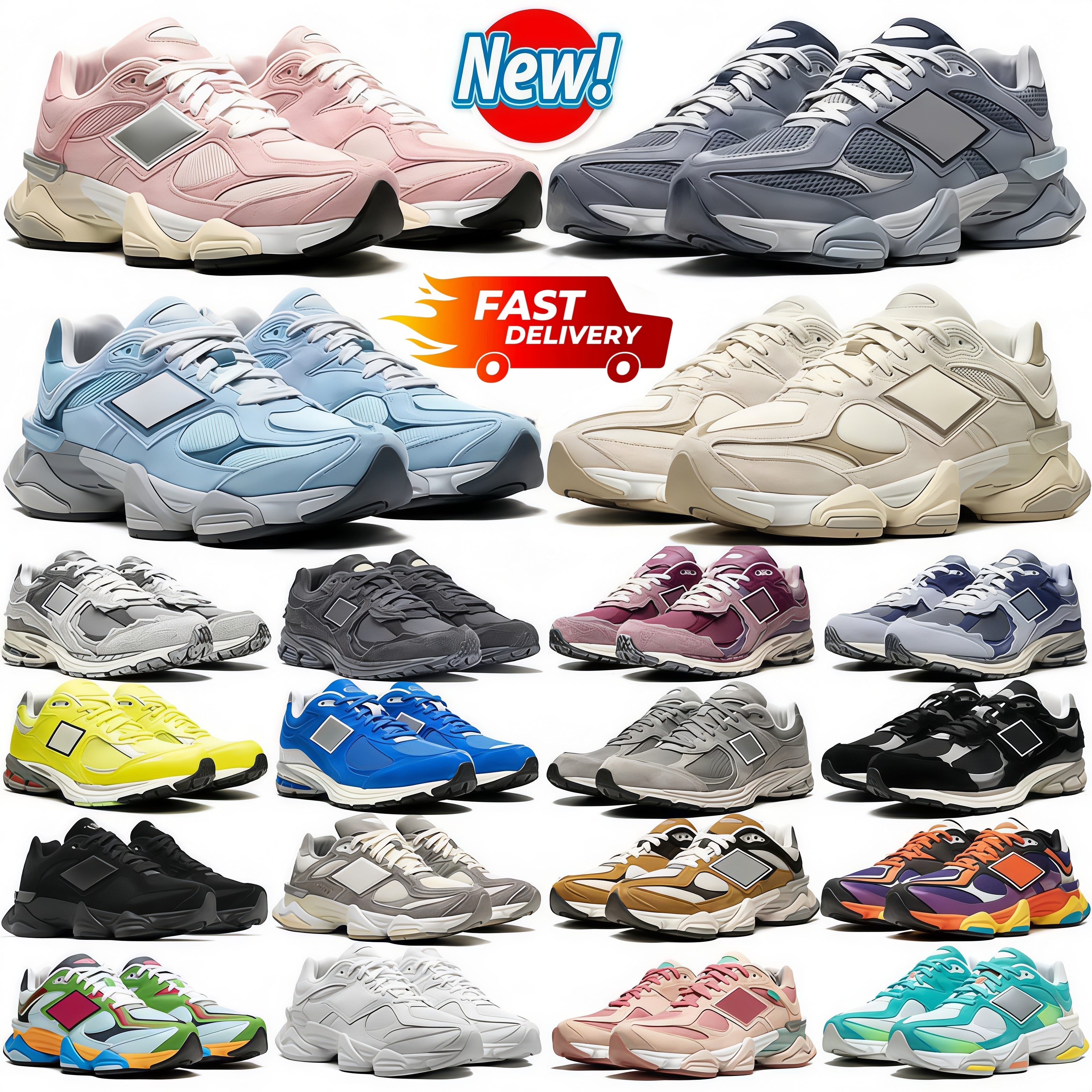Scarpe firmate 9060 Uomo Donna Running Sea Salt Bianco Triple Nero Pelle Marrone Rosa Blu Rosso Scarpe da ginnastica da uomo Scarpe da ginnastica da