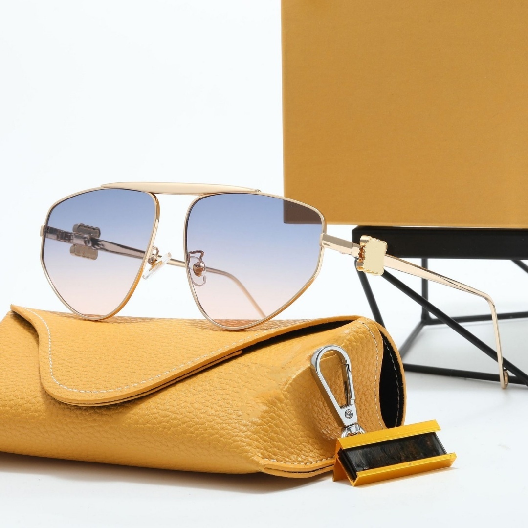 luxurys Brand Mens Designer Sunglasses Outdoor Shades Women Fashion Metal Oval Luxury Half Frame Sunshade Mirror Polarized UV400 Protection Glass