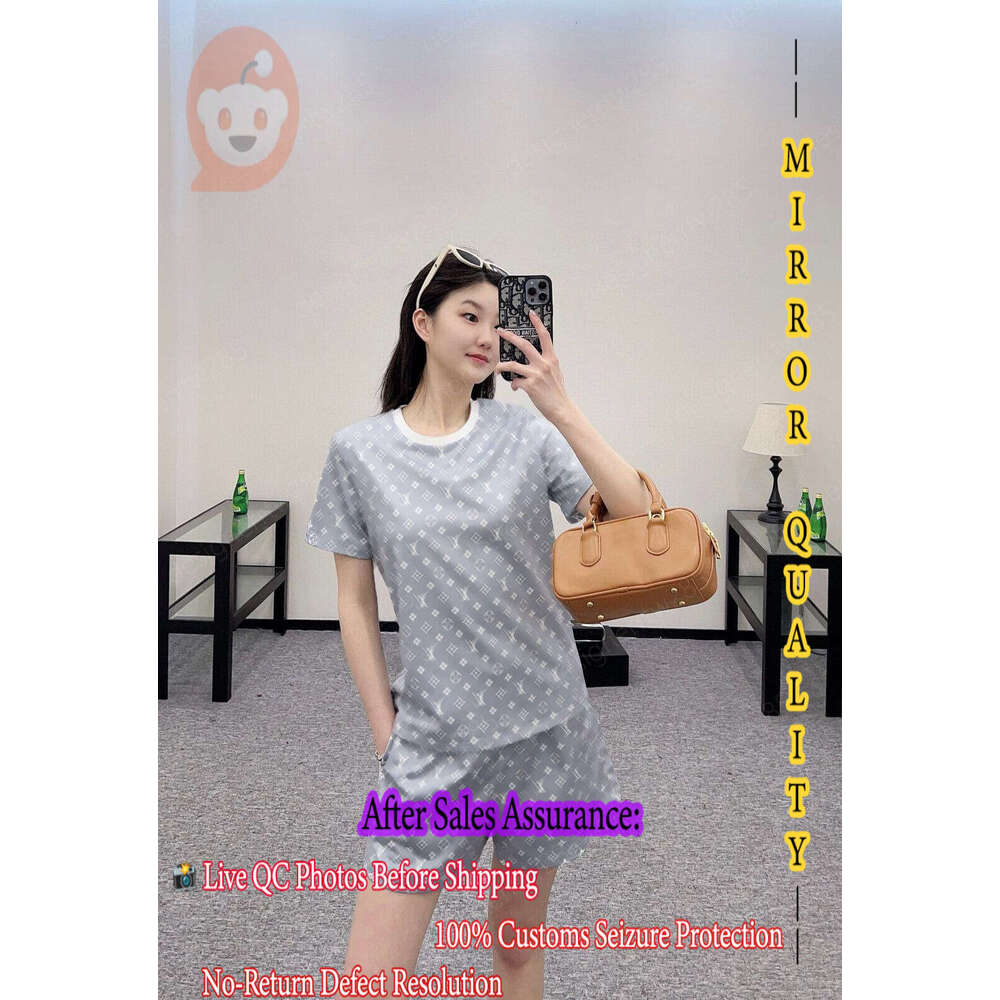 Louiiis Vuiiitton Luxury Full Printed Short Suits Classic Monogram Letters Tees Matching Shorts Set Crewneck Sweatsuits Summer Activewear Designe-image-1111472369
