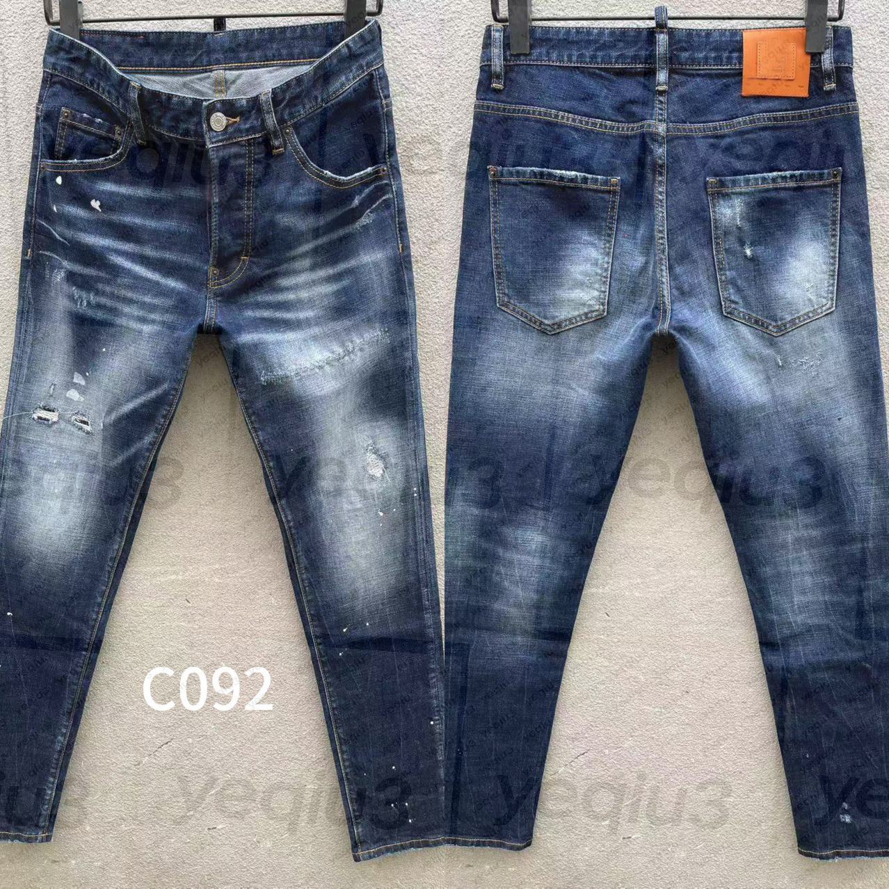 Men's Jeans Denim Shorts Jeans Slim Fit Distressed Ripped Vintage Washed European and American Style Casual Streetwear Biker Pants-image-740224298