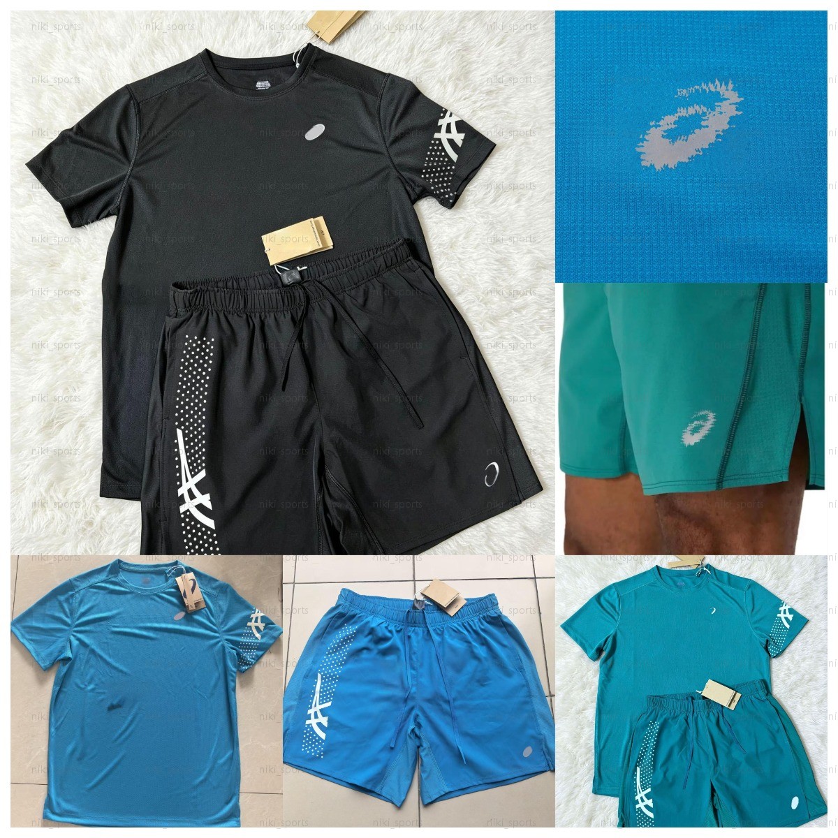 Asicsly tracksuit Icon ss top mens shorts t shirt Higher version Men women summer quick-dry set for running tenni lightweight breathable fabric g-image-1110800597