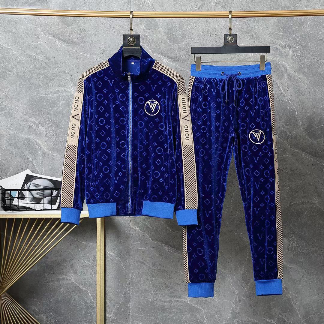 Men's Louseviton Tracksuits Designer Sweatshirts Suits Sports Men's Louise Jackets Coat Womans Tracksuit Plush Sports Training Suit Thick