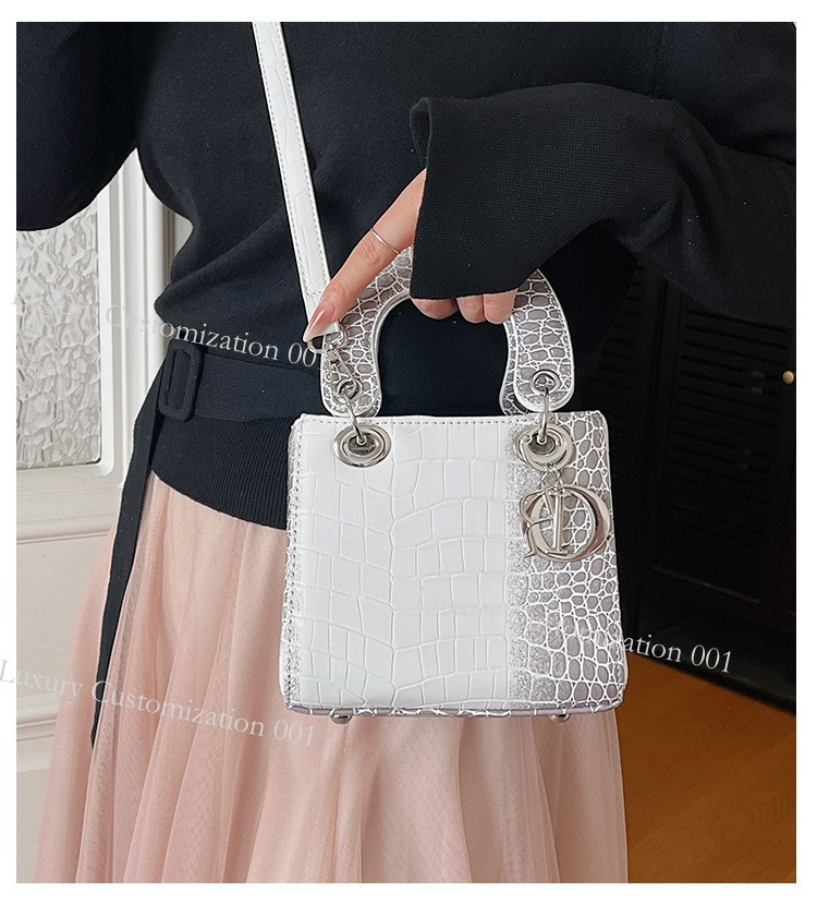 Designer Letter D Diana Bag Women's Handbag Versatile Stone Block Color Premium European And American Fashion Handbag Versatile One Shoulder Me