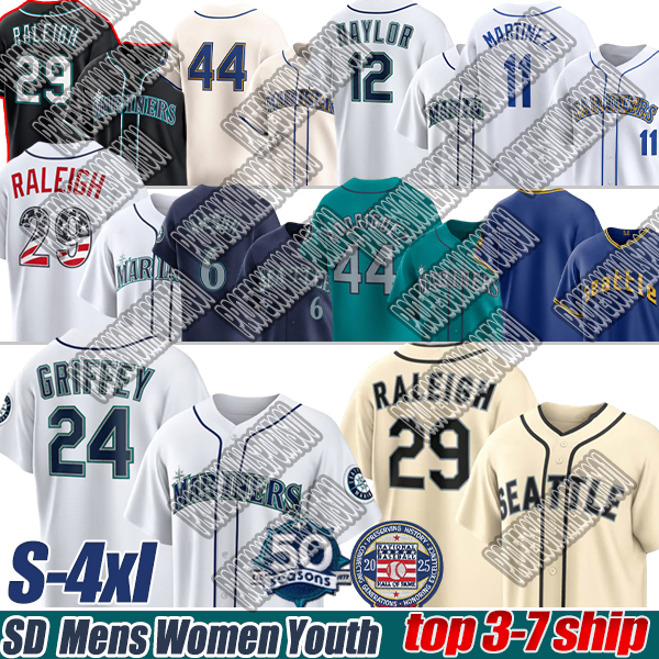 29 Cal Raleigh Mariners 24 Ken Griffey Jr. Jersey 44 Julio Rodriguez Baseball Jerseys Seattles 36 Logan Gilbert Suzuki Ichiro Mariners 2026 50th-image-939900214