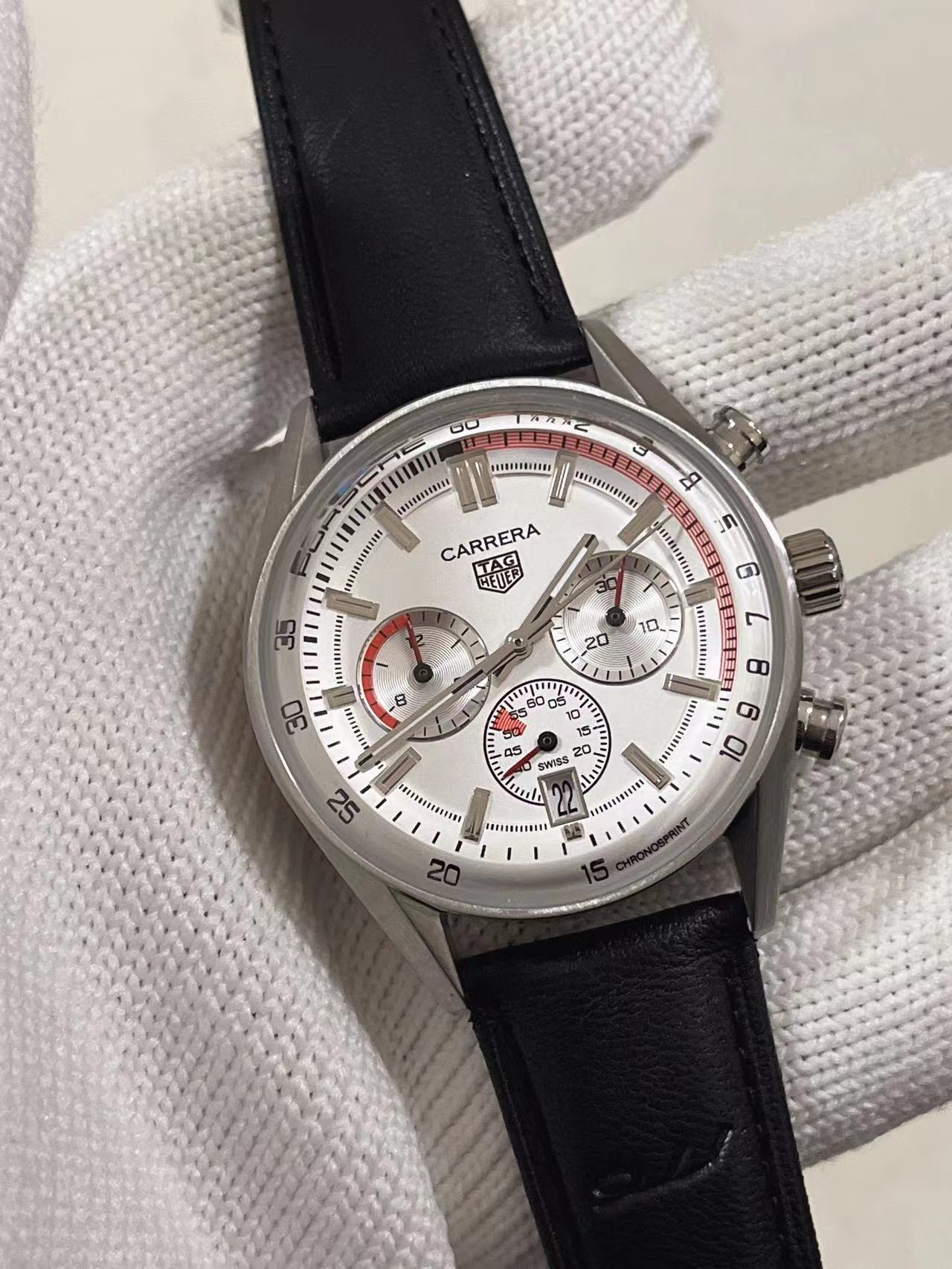 TAG Heuer CARRERA Chronosprint X Porsche Special Edition Men's Watch Stainless Steel Case Silver Case New Black Case