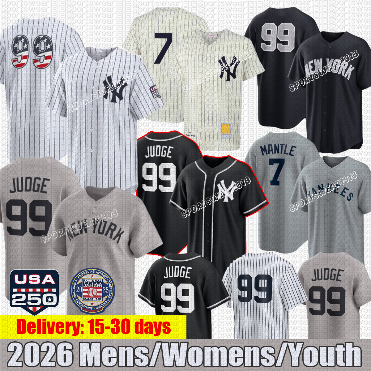 NY Yankees Jerseys #99 Aaron Judge Jersey #13 chisholm Jr Jersey #45 Cole #11 Volpe #48 Rizzo city NATIONAL BASEBALLHALLOF FAME 2025 INDUCTION-image-950954372