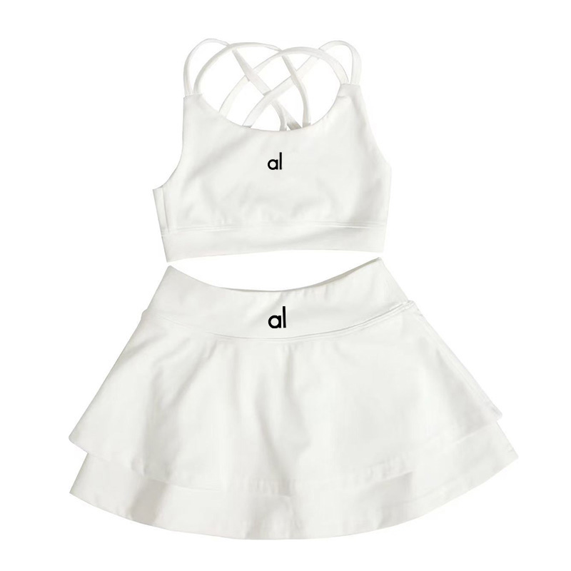 Filles 2 pièces jupe-short active bébé jupe croisée dans le dos haut caraco double couche jupes de tennis ensemble de vêtements de créateurs pour