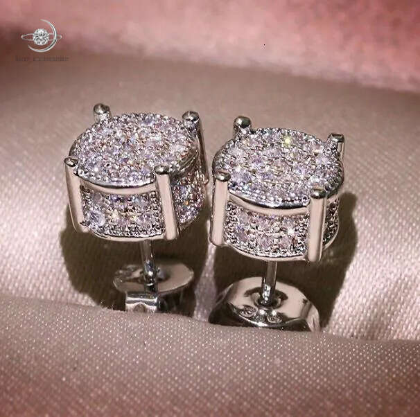 Men Womens Ins Fashion Shine Crystal Earrings 18k Gold 925 Silver Plated MINI Luxury Bling Diamond moissanite Earring aretes brincos ear rings earin