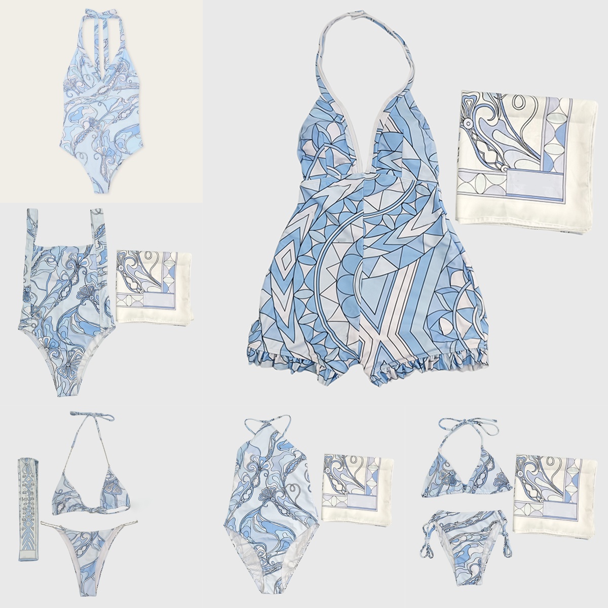 Maillots de bain de luxe pour femmes, col en V, multicolore, Sexy, avec écharpe, bandeau, vacances d'été, soirée, maillots de bain vintage, gilet