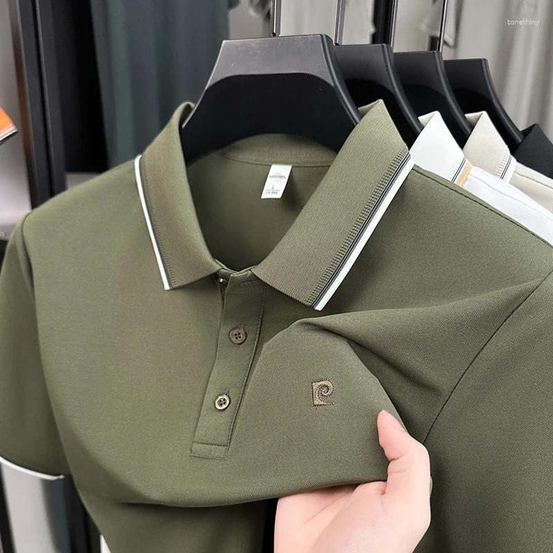 Men's Polos Flip Collar Short Sleeved T-shirt For Men In The Summer Of 2026 Light Luxury Business Casual Half Polo Shirt-image-1110763782