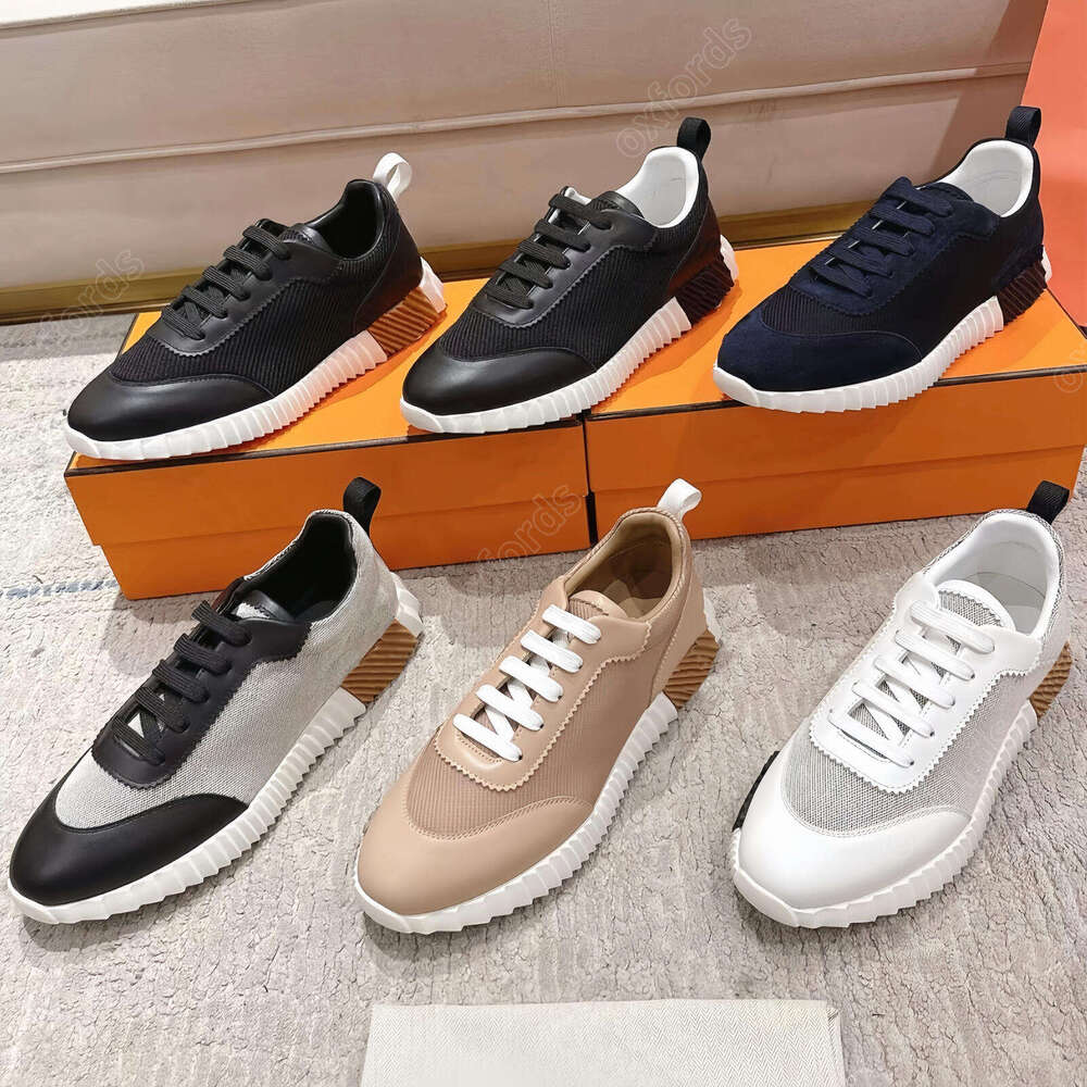 Designer Men's Bouncing Sneakers Nappa Leather Technology Knitted Suede Sheepskin Low cut Casual Sneakers Comfortable Party Gift Shoes Lightwei