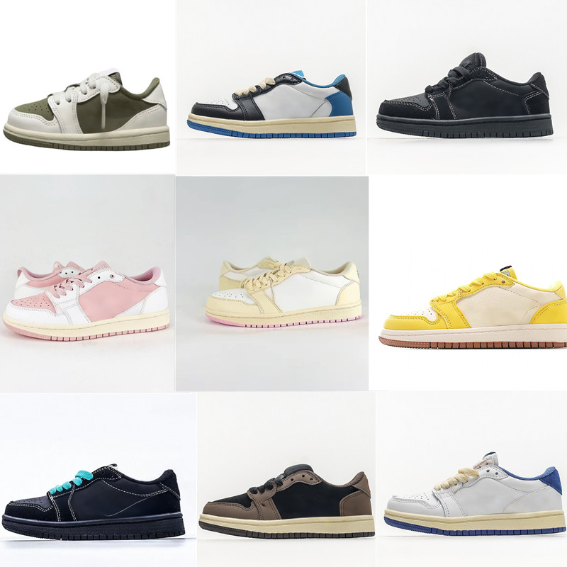 Tropical Shy Pink Toddler Kids Basketball Shoes Fragment Design Medium Olive Black Phantom Canary Reverse Mocha big boys girls Sneaker Infant Traine
