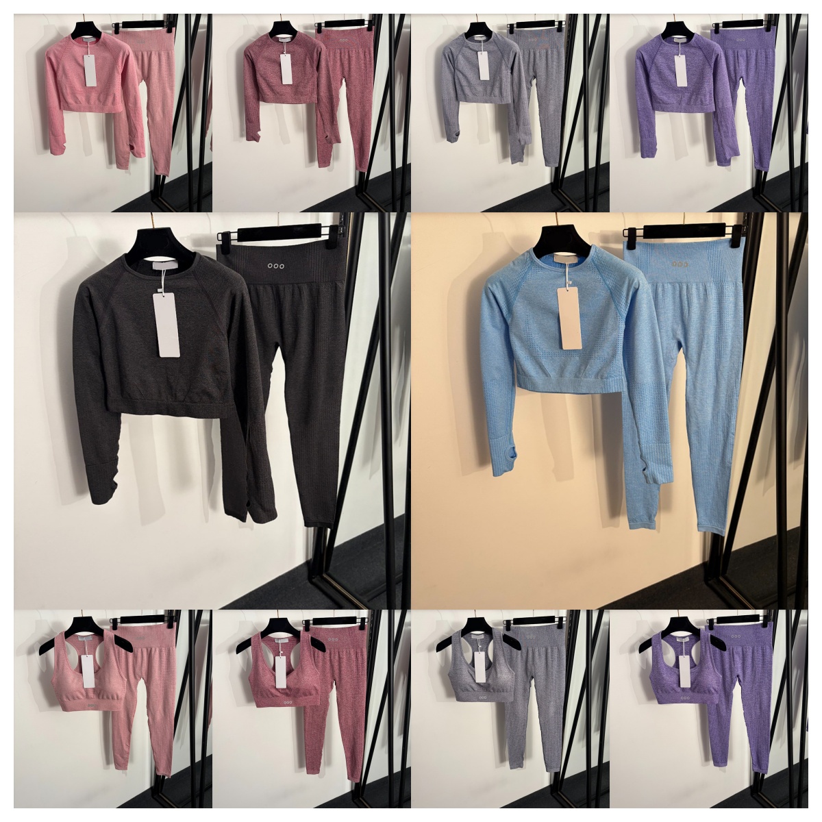 Designer Women Outdoor Tracksuit Cropped Padded Cup Tank Tops Elastic Waist Tight Yoga Pilates Gym Leggings-image-845171489