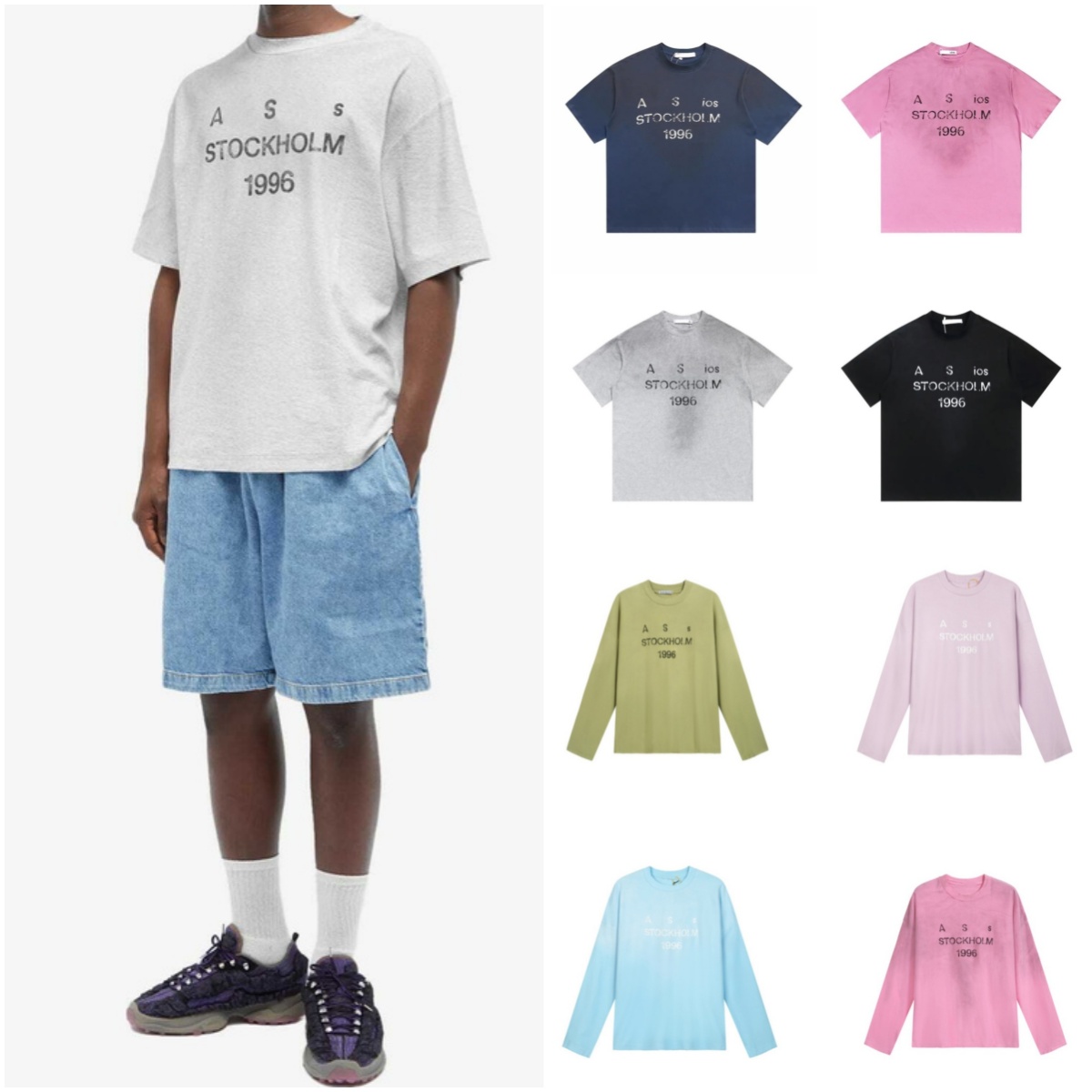 designer t shirt letter print mens tee shirt fashion summer mens womens t shirts vintage wash tee trendy brand round neck cotton short sleeve tops
