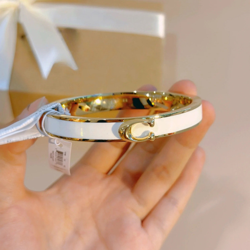 Enamel bangle gold plated Luxury letter women classic letters designer lover couple bangles bracelets jewelry designer white black enamel cuff bangl