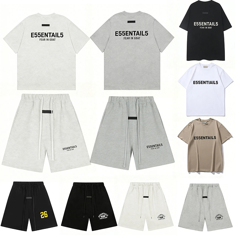 2026 Summer Shorts essentials Shorts Designer T-Shirt Luxury 3D Silicon Letter Print Graphic Tee Men High Street Jogging Pants Womens Breathable