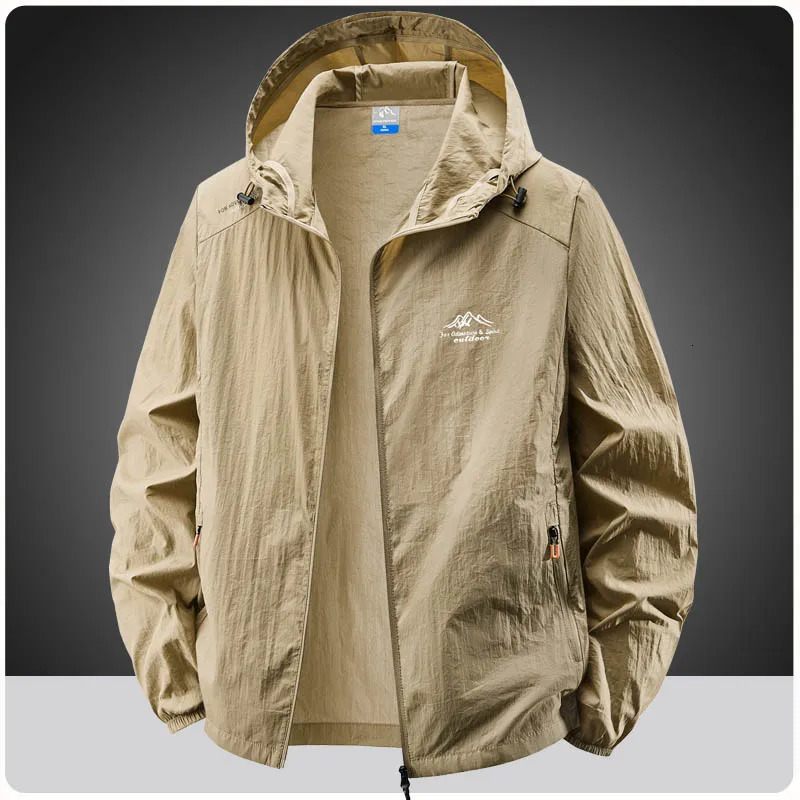 Summer Waterproof Hiking Jackets Men Fishing Cycling Hooded Gym Sports Running Coat Outdoor SunProtective Thin Jacket Clothing 260609BANJIA