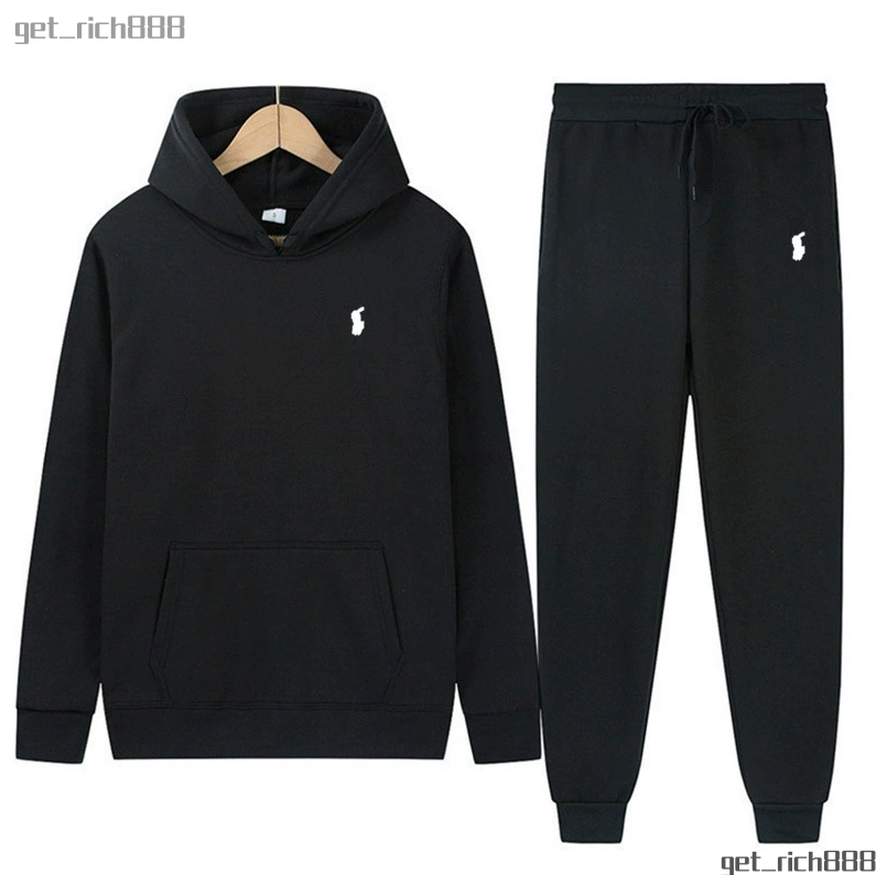RL Tracksuit Designer Men Tracksuit Pony Embroidery Leisure Mens 2 Piece Set Streetwear Small Horse Ralf Hoodie Jogger Sweatpants Suit Sweatsuit Fas