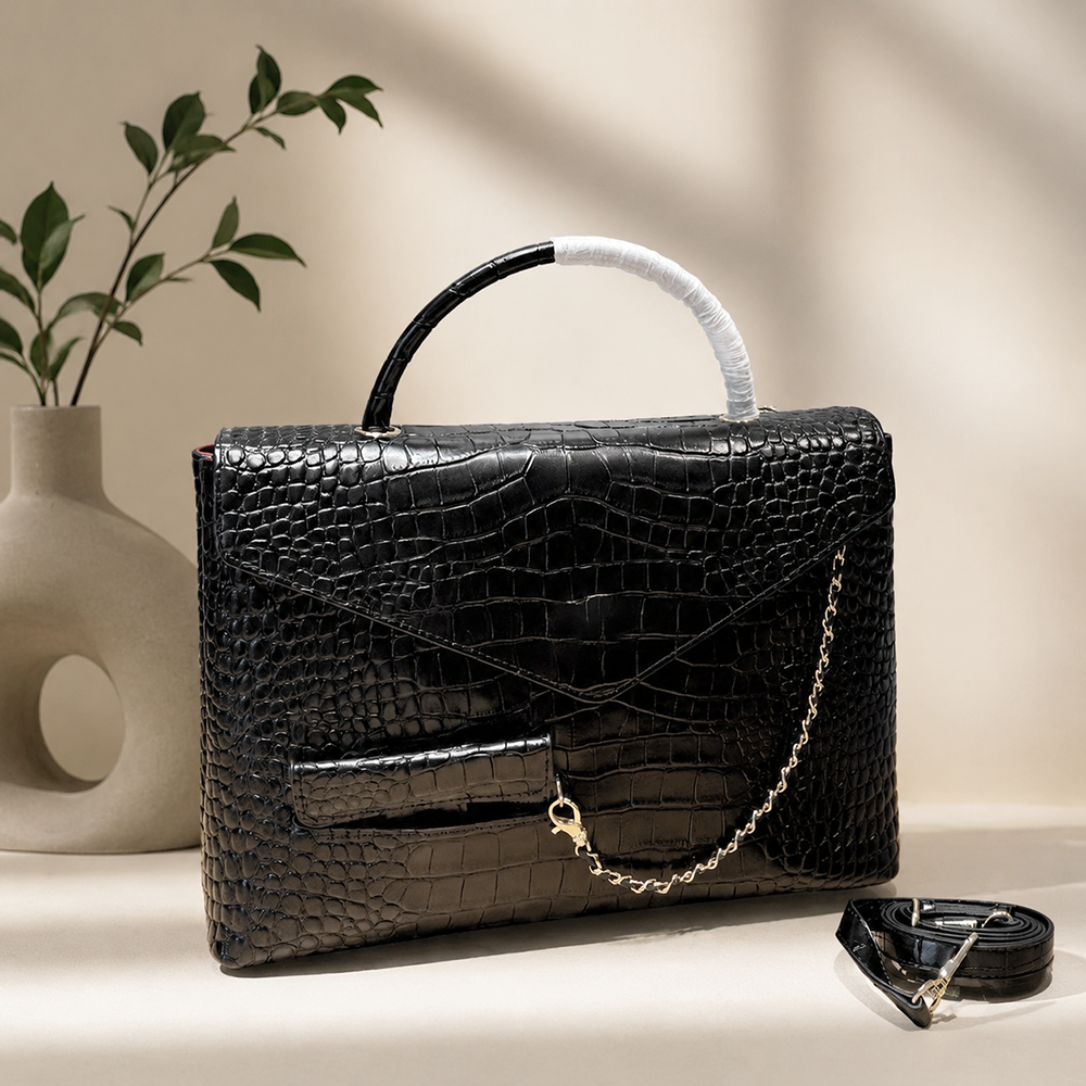 26A Luxury Designer Business Work bag for Women Crocodile Leather CF Flap Briefcase Tote bag Fashion Top Handle Office Daily Commute bag Laptop bag