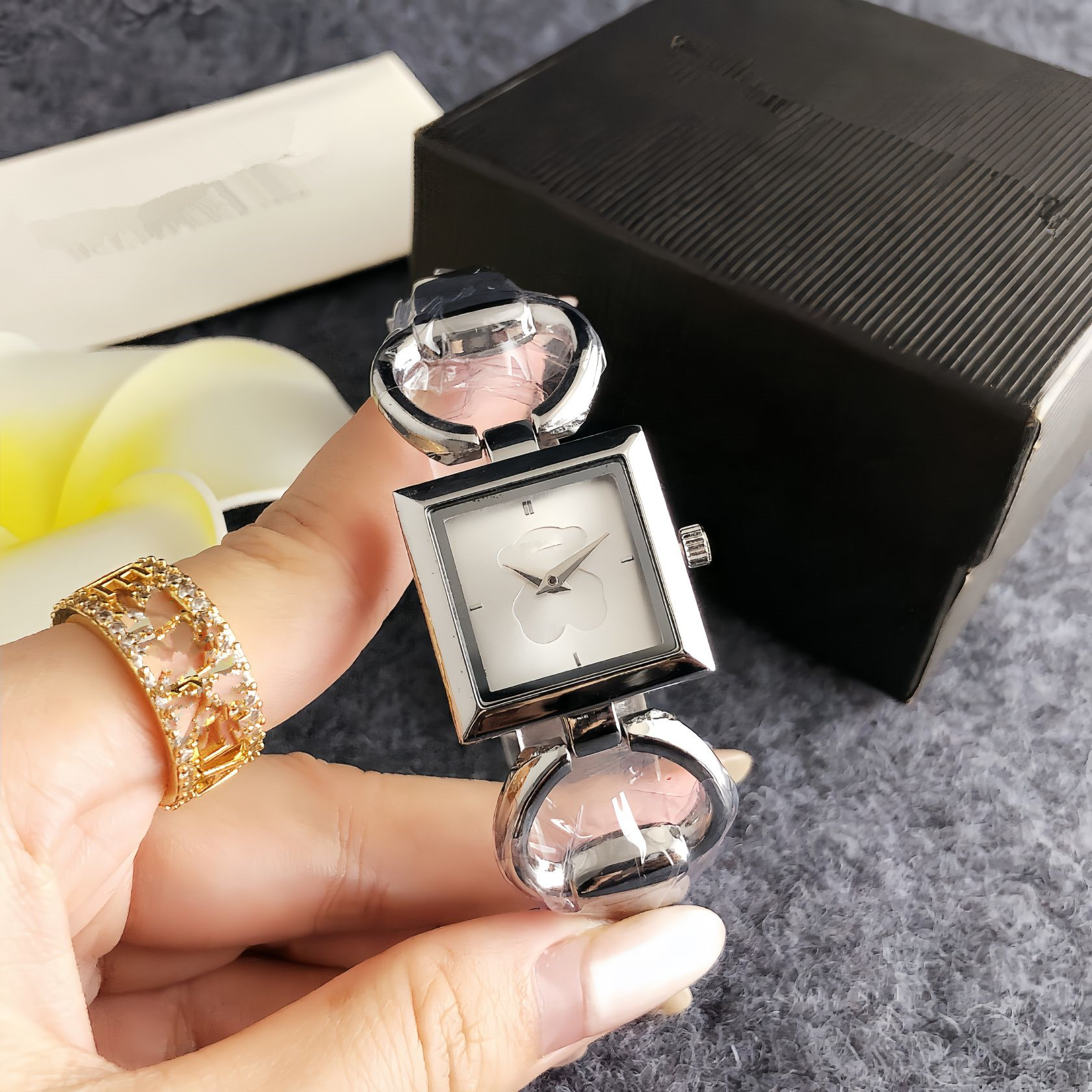 New Women Men Silver Rose Gold Stainless Steel Bear Span Animal Electronic Watch Letter Square Pink Blue Black Cartoon Animal Bracelets Pulsera S-image-1110785469