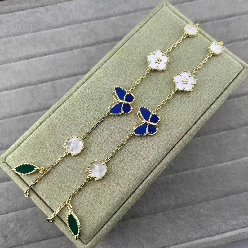 Nouvelle arrivée coccinelle plaquée or 18 carats, bracelet fleur papillon pour femme, bijoux de créateur de luxe inspirés de la nature, cadeau de