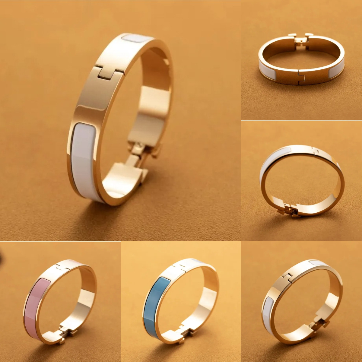 Designer Bracelet 18K Rose Gold Silver Stainless Steel Bangle Couple Braceletes Elegant Smooth Surface High Quality Luxury Fashion Jewelry