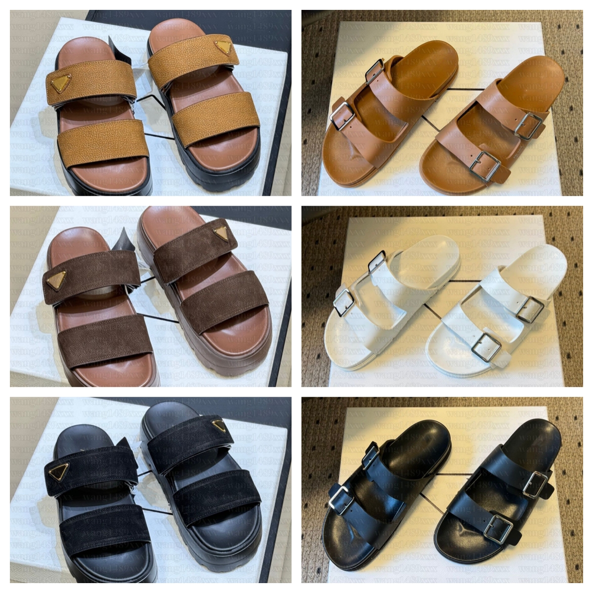 Pantoufles de créateurs Chaussures de plate-forme de luxe Chaussures de plate-forme en daim String en cuir Sandale pour femme Nouveau toboggan Su