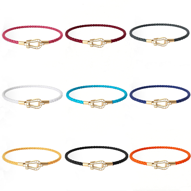 Charm Brand Freed Bracelet Fashion Horseshoe Buckle Rope Bracelet Full Diamond High Quality Stainless Steel Designer Jewelry for Men and Women