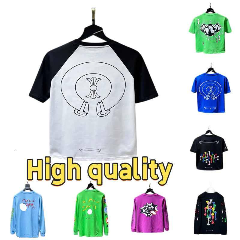 Chrome Pull décontracté Chemise de créateur Hommes Femmes Chemises de rue imprimées Printemps Eté Mode Manches longues Hip hop Imprimé Hauts 24x5
