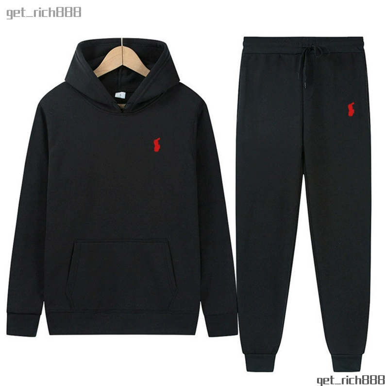 Pony Embroidery Tracksuit Polos Men Tracksuit Designer Mens 2 Piece Set Hoodies Streetwear Small Horse Ralf Hoodie Jogger Sweatpants Sweatsuit Fashi