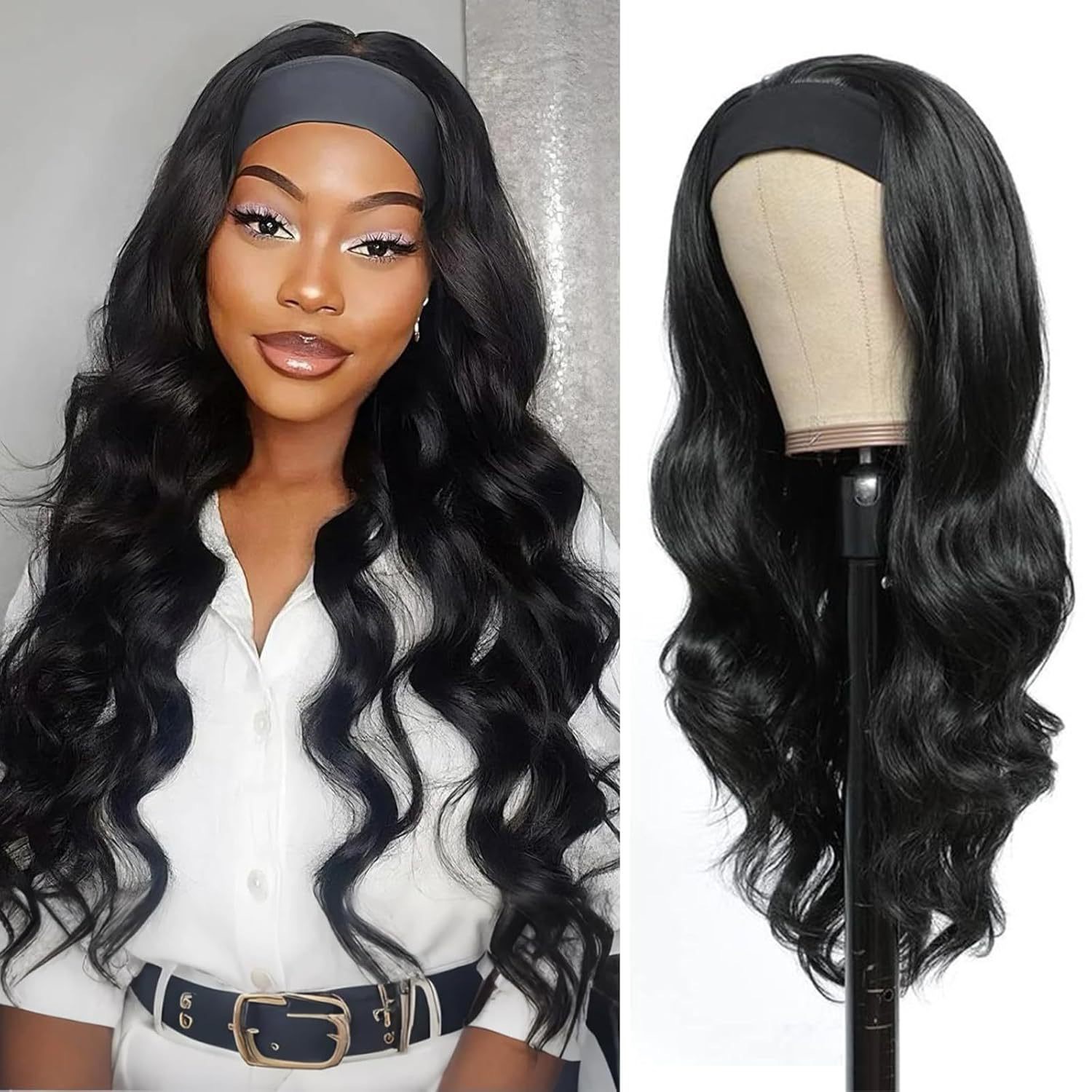 Free shipping 2026 new womens elegant headband wavy wig fashion premium curly hair sizes available