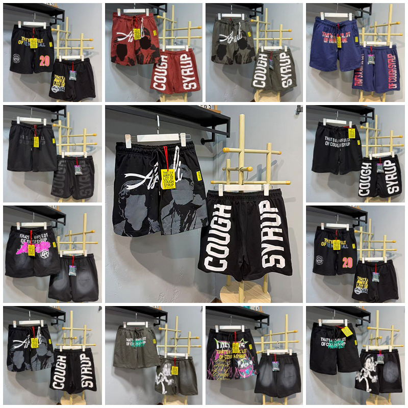 Designer Shorts Men Awful Lotta Cought Sryup shorts Y2K shorts alocs Streetwear Fashion Summer Casual Elastic Waist Shorts with Pockets S-XL