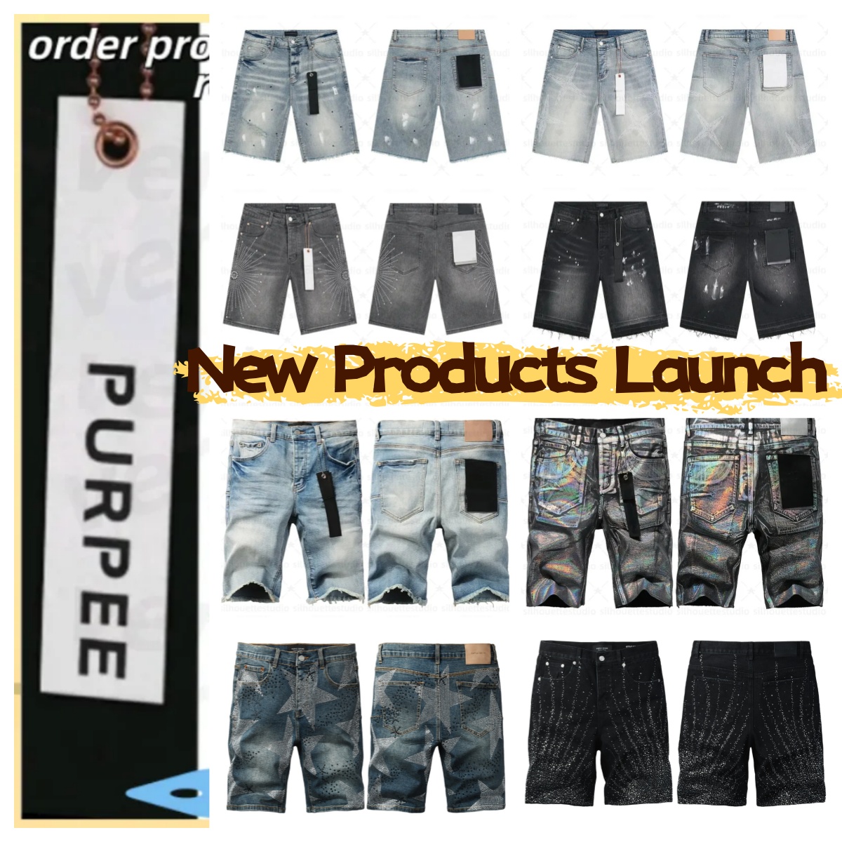popular shorts purple shorts men designer Denim Jeans High quality purplejeans Designer Mens Jeans Shorts Summer Fashion Trousers Brands Beach Pa-image-1110792037