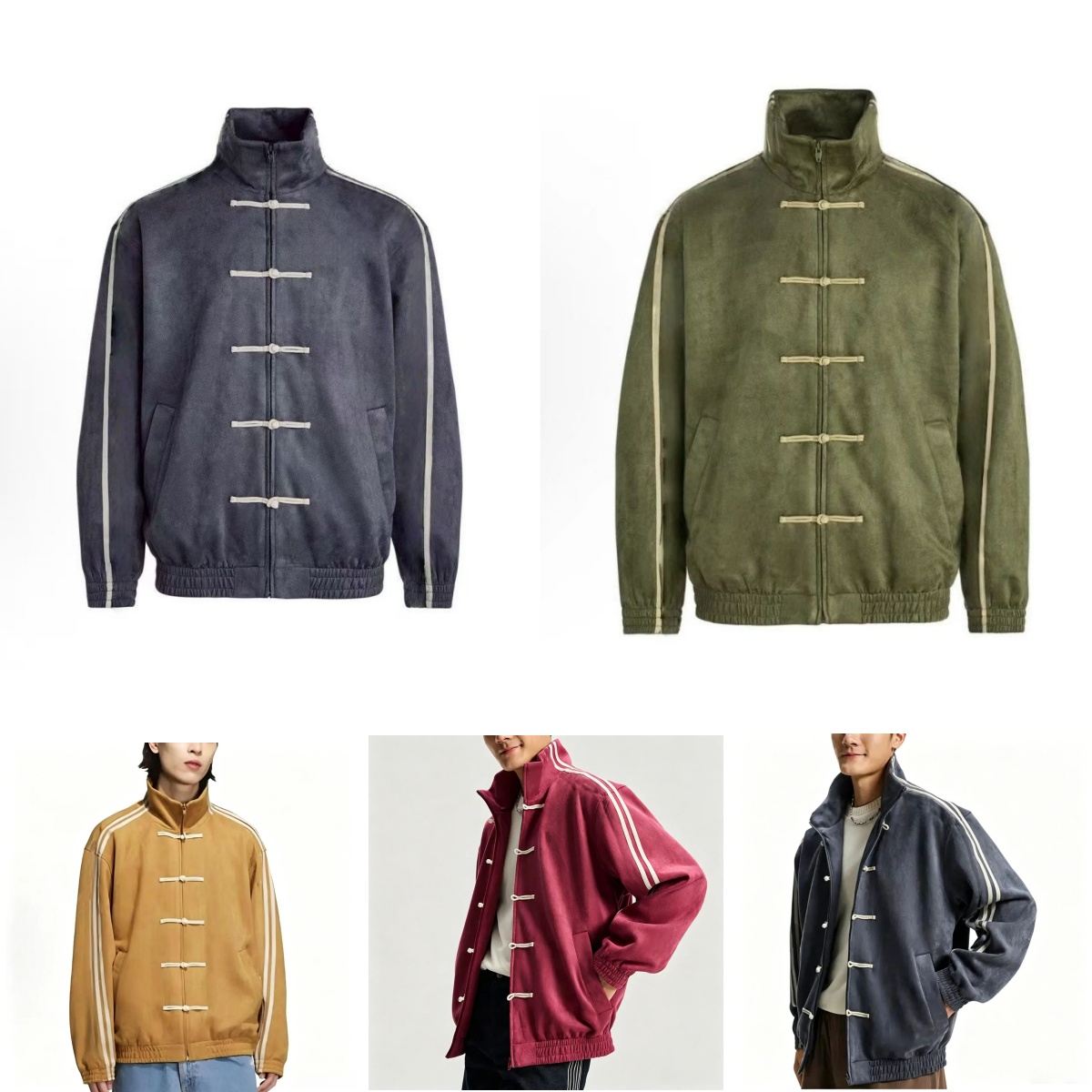 Chinese Jacket Chinese New Year Jacket Kung Fu Tang Suit Three Striped Mandarin Collar CTT 31 SOFT Men Women Stand Neck Tracksuit Outerwear Sportswe