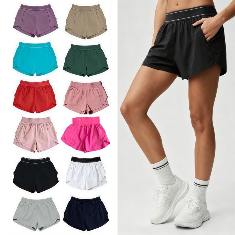 Designer Womens Match Point Yoga Outfits High Waist Shorts Short Pants Fitness Wear Girls Running Elastic Adult Pants Sportswear Lined Accolade w-image-195490847