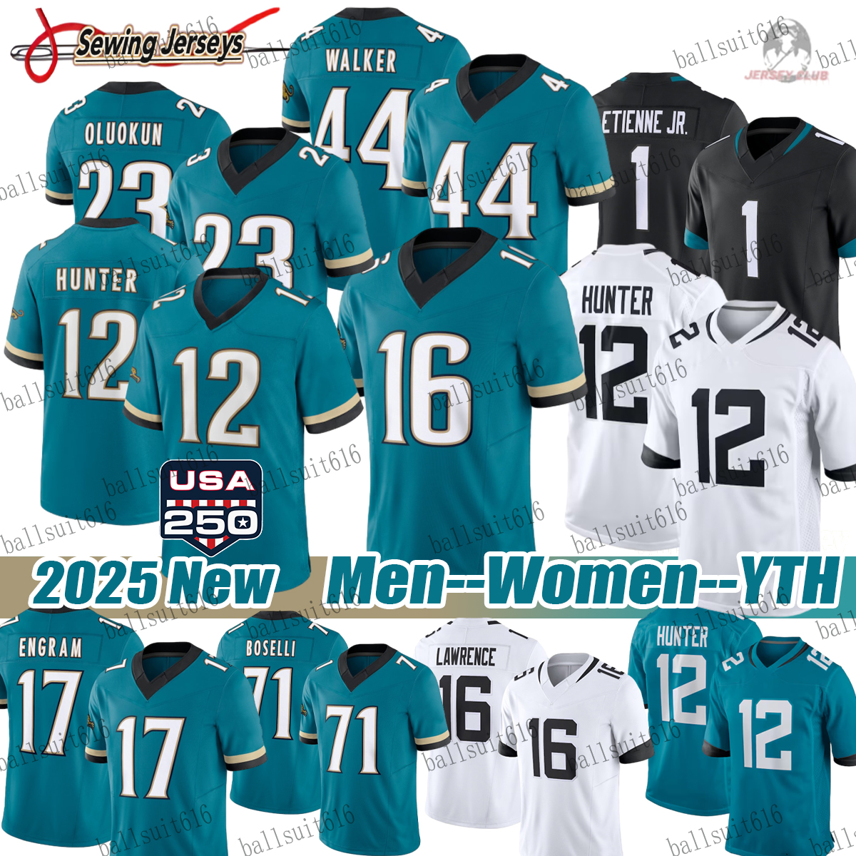 #16 Trevor Lawrence jersey Jacksonvillecity Jaguarss jersey #7 Brian Thomas Jr. #12 Travis Hunter Football Jersey 2026-image-905736947