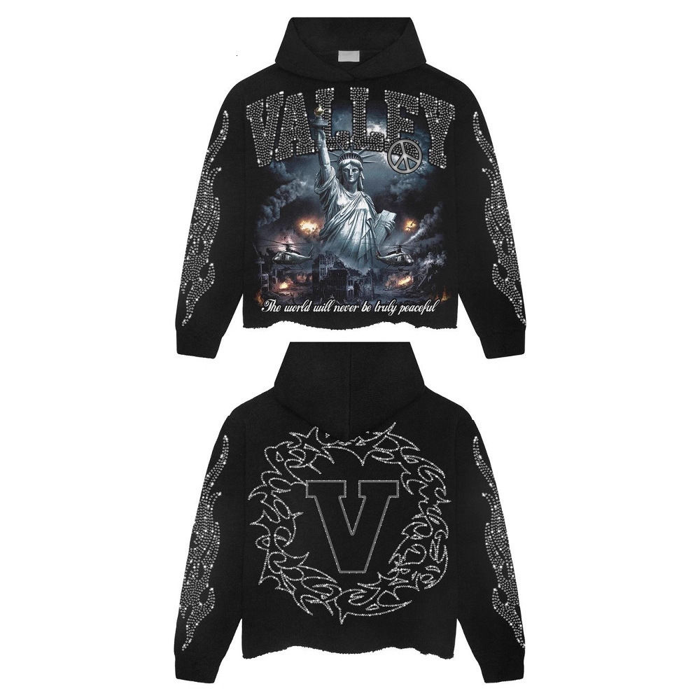 2026 Designer Men's Cardigan Sweatshirt Cardigan Jacket Street Trend Statue Of Liberty Print European And American Unisex Loose Couple Hoodie